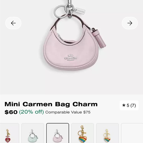 Coach Mini Carmen Bag Charm - Brown and Gold - Picture 3 of 5